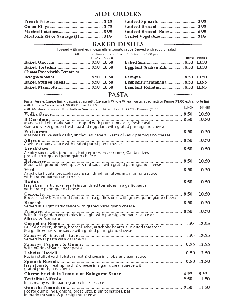 Antonio's Monroe Menu
